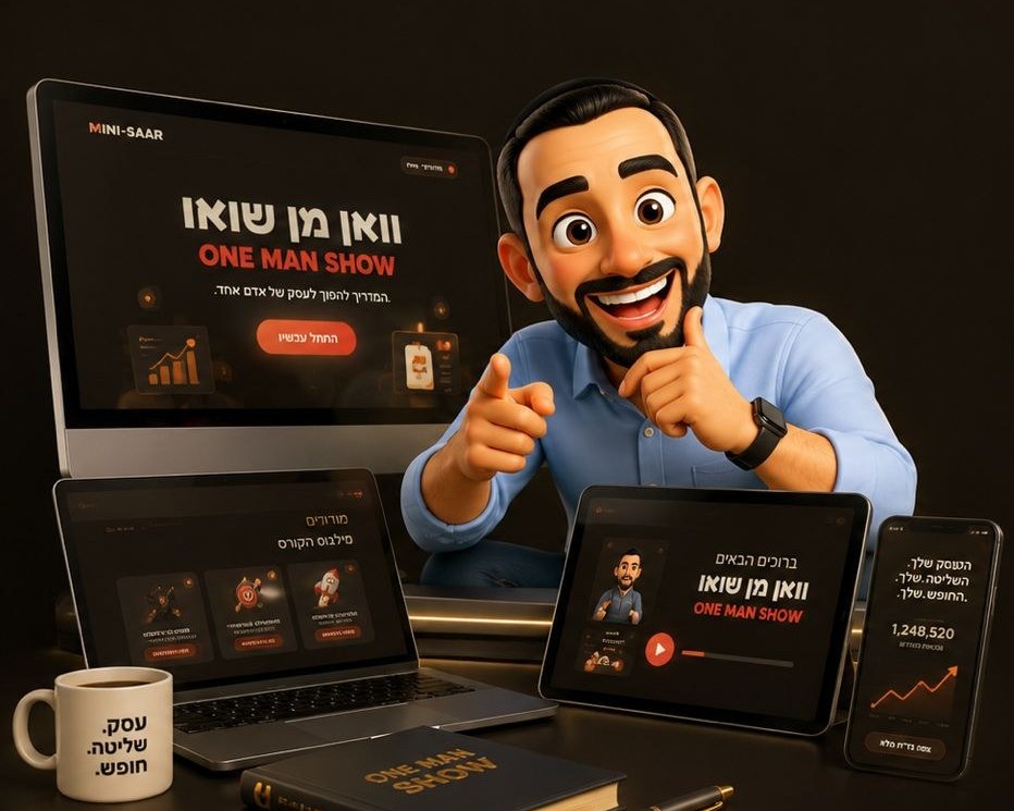 הקורס וואן מן שואו — שיעורים, מודולים וליווי, על כל המסכים